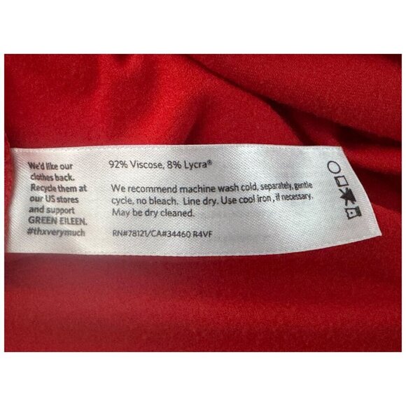 Eileen Fisher Ballet Neck Long Sleeve Tunic Top Mini Dress Red Women's Size S - Picture 6 of 7